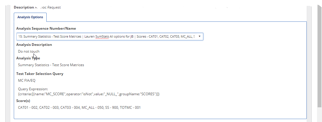 Request Details - Matrices